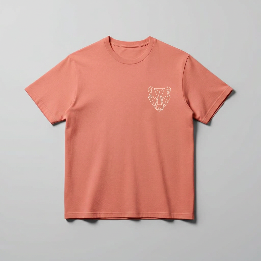Wireframe Bear Tee — Salmon